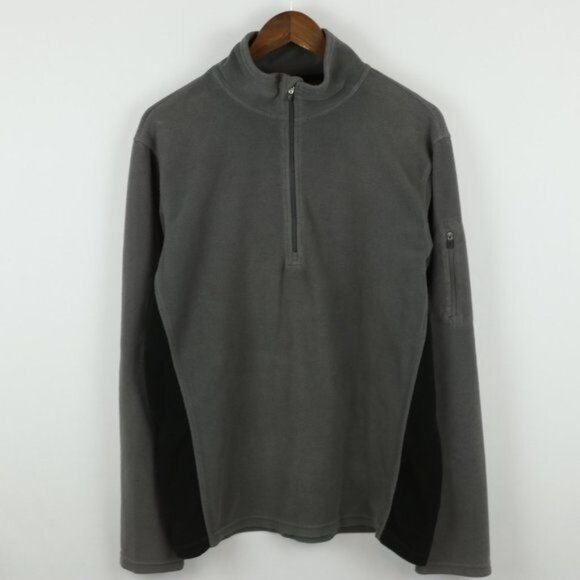 Alpine Design Men's Large Gray Black Fleece 1/4 Zip Performance Pullover Jacket - Picture 1 of 8